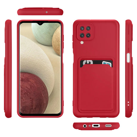 Samsung Galaxy A22 4G / M32 / M22 Handyhülle in Rot mit Kameraschutz und Kartenfach