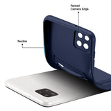 Samsung Galaxy A22 5G Handyhülle in Blau mit Kameraschutz und Kartenfach