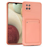 Samsung Galaxy A22 5G Handyhülle in Rosa mit Kameraschutz und Kartenfach