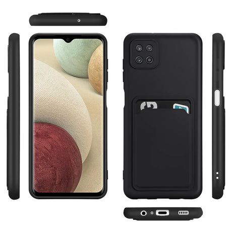 Samsung Galaxy A22 5G Handyhülle in Schwarz mit Kameraschutz und Kartenfach