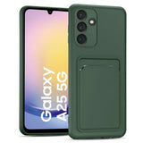 Samsung Galaxy A25 5G Handyhülle in Grün mit Kameraschutz und Kartenfach