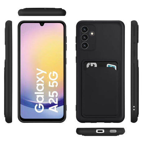 Samsung Galaxy A25 5G Handyhülle in Schwarz mit Kameraschutz und Kartenfach