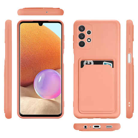 Samsung Galaxy A32 5G Handyhülle in Rosa mit Kameraschutz und Kartenfach