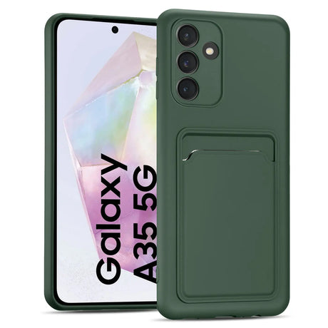 Samsung Galaxy A35 5G Handyhülle in Grün mit Kameraschutz und Kartenfach