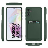 Samsung Galaxy A35 5G Handyhülle in Grün mit Kameraschutz und Kartenfach