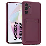 Samsung Galaxy A35 5G Handyhülle in Lila mit Kameraschutz und Kartenfach