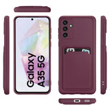 Samsung Galaxy A35 5G Handyhülle in Lila mit Kameraschutz und Kartenfach