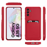 Samsung Galaxy A35 5G Handyhülle in Rot mit Kameraschutz und Kartenfach