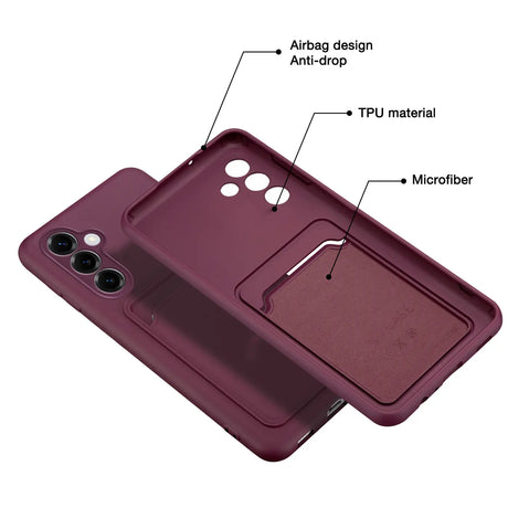 Samsung Galaxy A36 5G Handyhülle in Lila mit Kameraschutz und Kartenfach