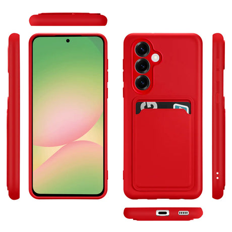Samsung Galaxy A36 5G Handyhülle in Rot mit Kameraschutz und Kartenfach