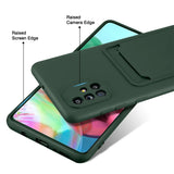 Samsung Galaxy A51 Handyhülle in Grün mit Kameraschutz und Kartenfach