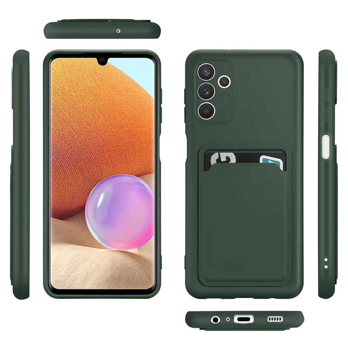 Samsung Galaxy A54 5G Handyhülle in Grün mit Kameraschutz und Kartenfach