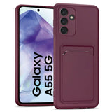 Samsung Galaxy A55 5G Handyhülle in Lila mit Kameraschutz und Kartenfach