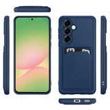 Samsung Galaxy A56 5G Handyhülle in Blau mit Kameraschutz und Kartenfach