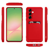Samsung Galaxy A56 5G Handyhülle in Rot mit Kameraschutz und Kartenfach
