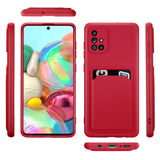 Samsung Galaxy A71 Handyhülle in Rot mit Kameraschutz und Kartenfach