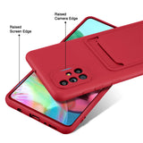Samsung Galaxy A71 Handyhülle in Rot mit Kameraschutz und Kartenfach