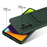 Samsung Galaxy A72 Handyhülle in Grün mit Kameraschutz und Kartenfach