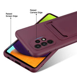 Samsung Galaxy A72 Handyhülle in Lila mit Kameraschutz und Kartenfach