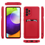 Samsung Galaxy A72 Handyhülle in Rot mit Kameraschutz und Kartenfach