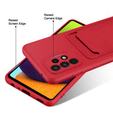 Samsung Galaxy A72 Handyhülle in Rot mit Kameraschutz und Kartenfach