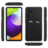 Samsung Galaxy A72 Handyhülle in Schwarz mit Kameraschutz und Kartenfach