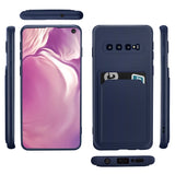 Samsung Galaxy S10 Handyhülle in Blau mit Kameraschutz und Kartenfach