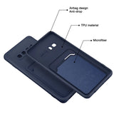 Samsung Galaxy S10 Handyhülle in Blau mit Kameraschutz und Kartenfach