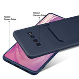 Samsung Galaxy S10 Handyhülle in Blau mit Kameraschutz und Kartenfach
