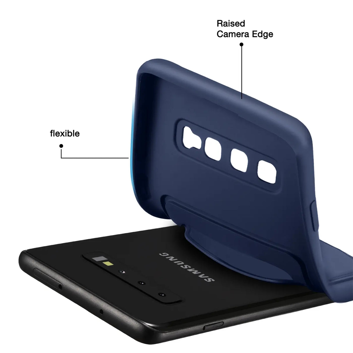 Samsung Galaxy S10 Handyhülle in Blau mit Kameraschutz und Kartenfach