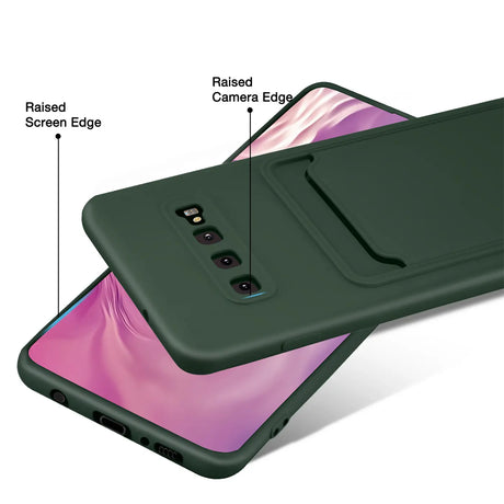 Samsung Galaxy S10 Handyhülle in Grün mit Kameraschutz und Kartenfach
