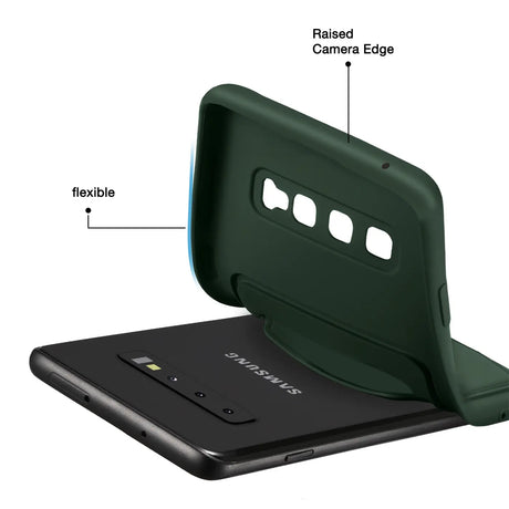 Samsung Galaxy S10 Handyhülle in Grün mit Kameraschutz und Kartenfach