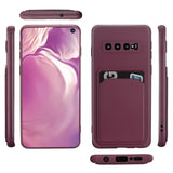 Samsung Galaxy S10 Handyhülle in Lila mit Kameraschutz und Kartenfach