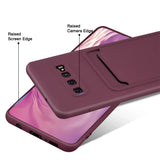 Samsung Galaxy S10 Handyhülle in Lila mit Kameraschutz und Kartenfach