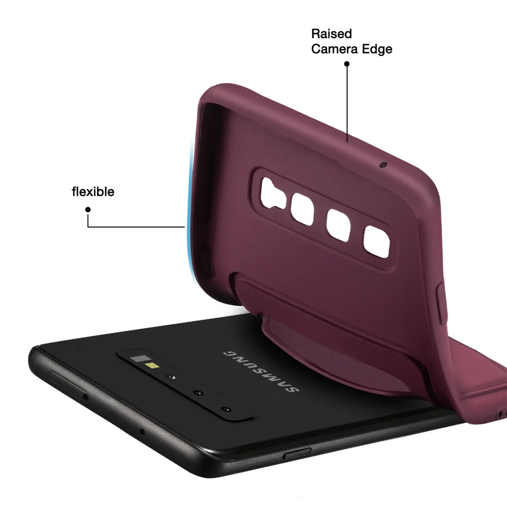 Samsung Galaxy S10 Handyhülle in Lila mit Kameraschutz und Kartenfach