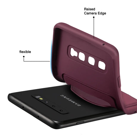 Samsung Galaxy S10 Handyhülle in Lila mit Kameraschutz und Kartenfach