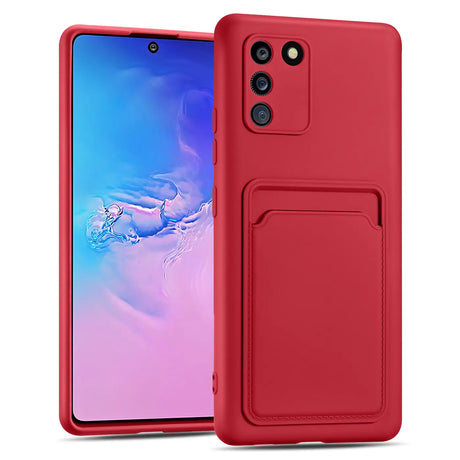 Samsung Galaxy S10 Lite Handyhülle in Rot mit Kameraschutz und Kartenfach