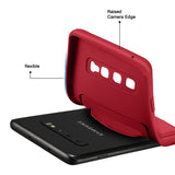 Samsung Galaxy S10 Plus Handyhülle in Rot mit Kameraschutz und Kartenfach