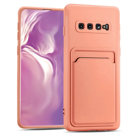 Samsung Galaxy S10 Handyhülle in Rosa mit Kameraschutz und Kartenfach