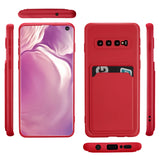 Samsung Galaxy S10 Handyhülle in Rot mit Kameraschutz und Kartenfach