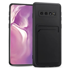 Samsung Galaxy S10 Handyhülle in Schwarz mit Kameraschutz und Kartenfach