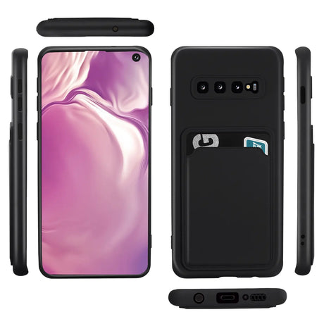 Samsung Galaxy S10 Handyhülle in Schwarz mit Kameraschutz und Kartenfach