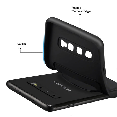 Samsung Galaxy S10 Handyhülle in Schwarz mit Kameraschutz und Kartenfach