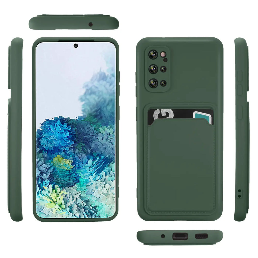 Samsung Galaxy S20 Plus Handyhülle in Grün mit Kameraschutz und Kartenfach