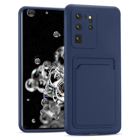 Samsung Galaxy S20 Ultra Handyhülle in Blau mit Kameraschutz und Kartenfach