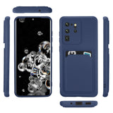 Samsung Galaxy S20 Ultra Handyhülle in Blau mit Kameraschutz und Kartenfach