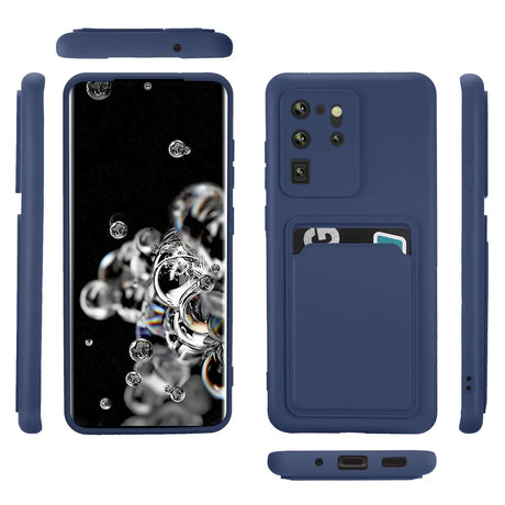 Samsung Galaxy S20 Ultra Handyhülle in Blau mit Kameraschutz und Kartenfach