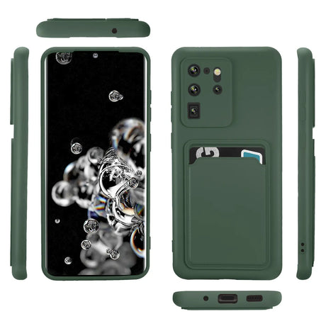 Samsung Galaxy S20 Ultra Handyhülle in Grün mit Kameraschutz und Kartenfach