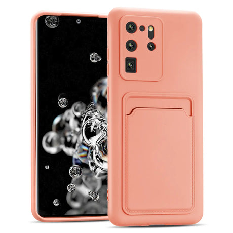Samsung Galaxy S20 Ultra Handyhülle in Rosa mit Kameraschutz und Kartenfach