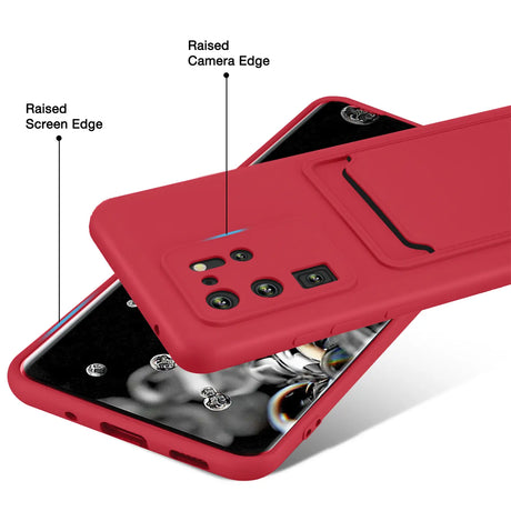 Samsung Galaxy S20 Ultra Handyhülle in Rot mit Kameraschutz und Kartenfach